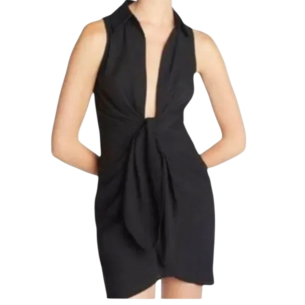 St Crosby Plunging Black Shirt  Dress Sz:4, 6, 8, 12 NEW